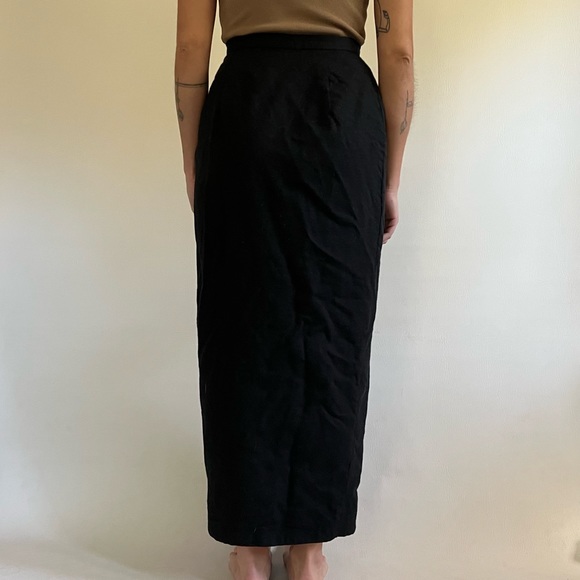 KGR Black Wool Wrap Maxi Skirt - Picture 3 of 7